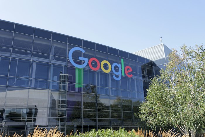 Google's headquarters building with its colourful logo