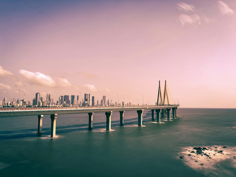 The Bandra-Worli Sea Link in Mumbai on a calm morning